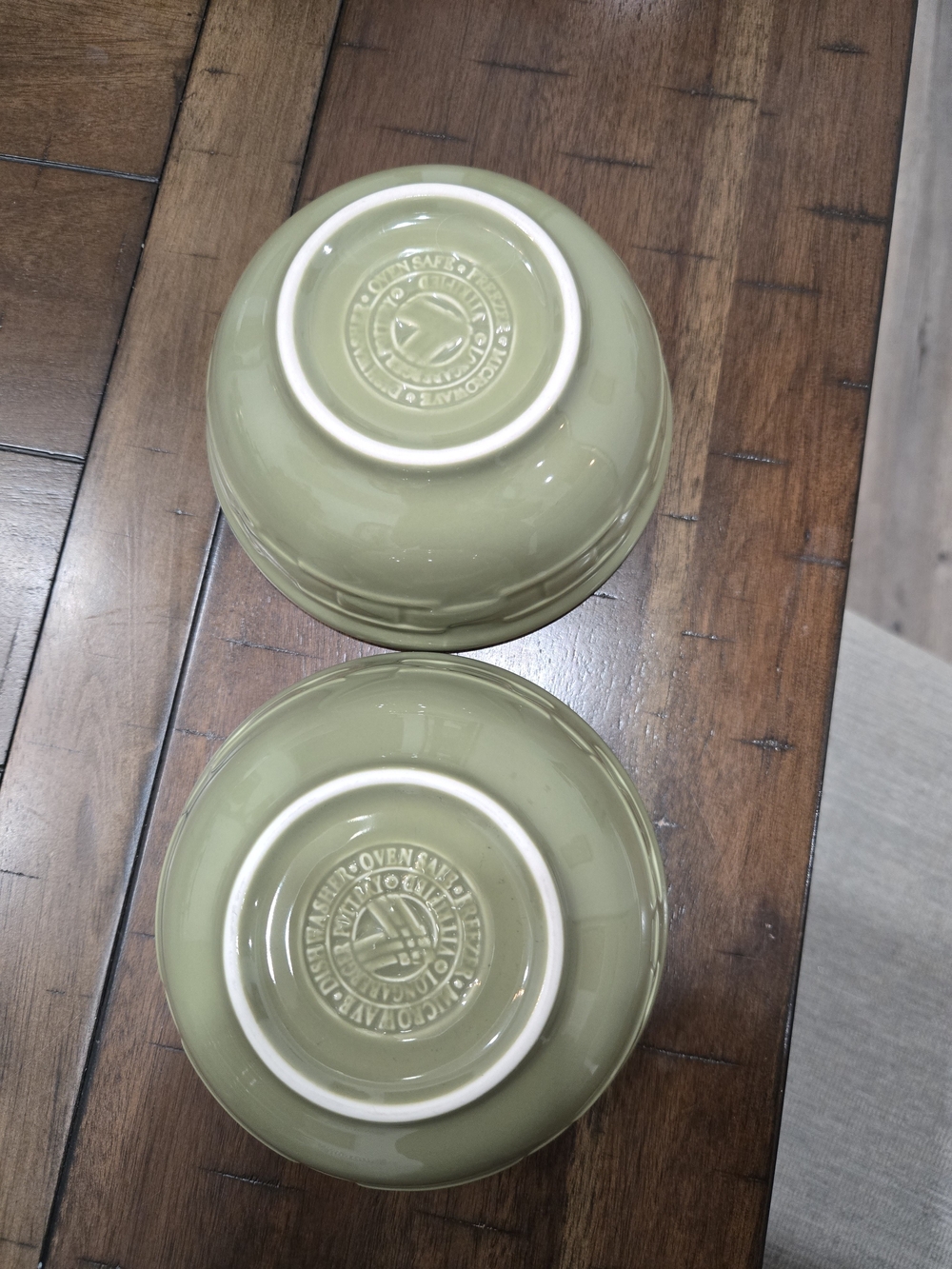 Longaberger 6" Sage Wiven Traditions Green Bowls.- Set Of 2